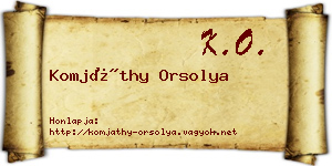 Komjáthy Orsolya névjegykártya